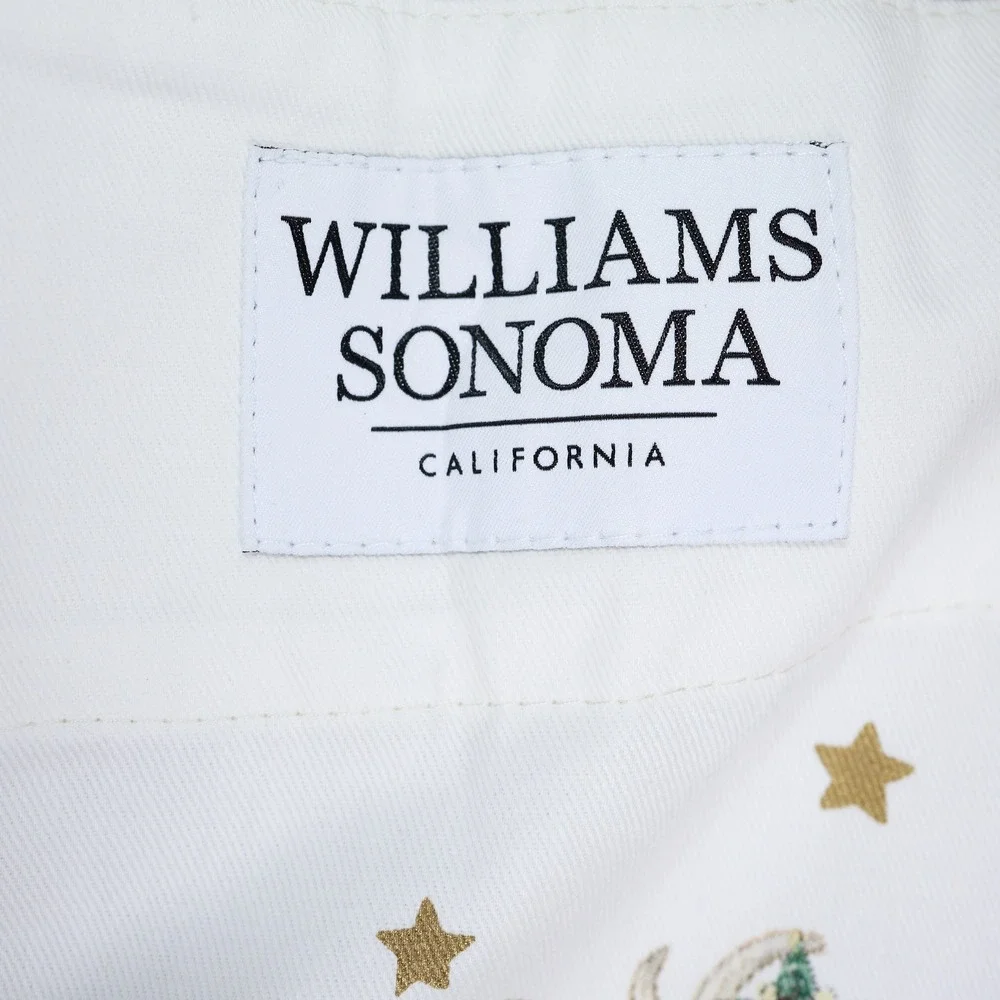 Williams Sonoma Twas the Night Before Christmas Apron White Gold Reindeer New
